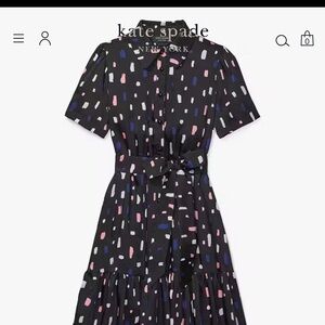 Kate Spade Black Ruffled Tie Front Dress